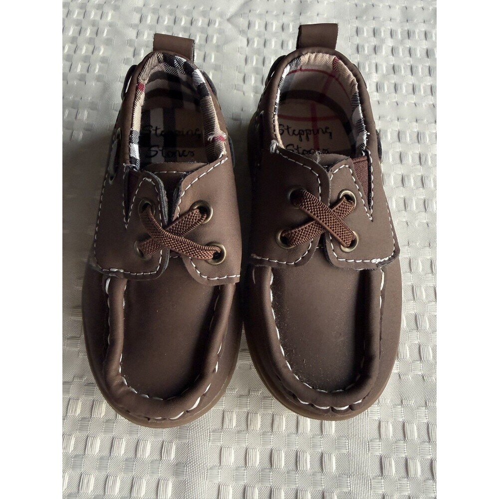 Stepping Stones Nautical Moccasins for Toddlers - Coffee / Brown - Size 4 (New)